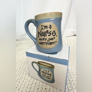 Blue and Tan "I'm a Nurse" Ceramic Mug